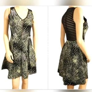 Guess Women's Palm Print A-Line Dress Multicolor Knee Length Casual size M